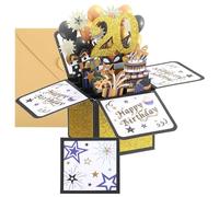 PATIKIL Carta di Compleanno 20 Anni, Carta di Compleanno a Scatto Regalo Divertente Buon Compleanno Dolce 3D con Biglietto di Auguri e Busta per Regalo Donna Amica, Lamina d'Oro Nera