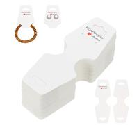 PATIKIL Carte Espositrici per Collane, 100 Pz Cartoncino Autoadesivo Carte Espositrici per Bracciali Gioielli per Esposizione Gioielli Vendita Pendente Orecchini Fasce, Bianco