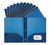 PATIKIL Cartelle Con Graffette, 24 Pcs Cartelle In Plastica Resistente Con 3 Graffette Adatte A Fogli Di Dimensioni Lettera Per Documenti Lettere Curriculum, Blu Scuro