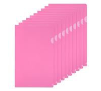 PATIKIL Cartelle di Tipo L 10pz A4 Buste Portadocumenti in Plastica Maniche Giacca Documenti Carta Trasparente per Ufficio, Rosa