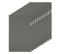 PATIKIL Cartelle di Tipo L 10pz A4 Buste Portadocumenti in Plastica Maniche Giacca Documenti Carta Trasparente per Ufficio, Grigio