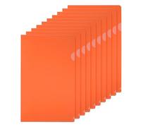 PATIKIL Cartellina a L Formato A4, 10Pz Buste Porta Documenti in Plastica Maniche Giacca Cartella Portadocumenti Copertine Trasparente per Ufficio, Arancione