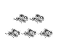 PATIKIL Catena a rulli offset link (argento) (5 pezzi), in acciaio inox, mezza maglia, connettori per estremità della catena, connettori divisi per pedivella principale, adatto per catena 06B / moto