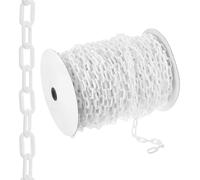 PATIKIL Catena di Barriera di Sicurezza in Plastica da 300ft, Catena di Barriera di Sicurezza Anelli di Catena in Plastica Controllo della Folla per Recinzione Cancello Giardino, Bianco