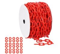 PATIKIL Catena di Plastica Rossa, 115 ft 8mm Catena di Sicurezza Grande in Plastica Lunga per Controllo della Folla riga di Attesa Parcheggio Recinzione Cancello Concerto