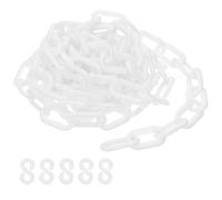 PATIKIL Catena di Sicurezza in Plastica Bianca 10 ft 6mm per Controllo | della Folla, riga di Attesa Parcheggio Recinzione Cancello Concerto Cantiere e Decorazione