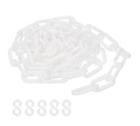 PATIKIL Catena di Sicurezza in Plastica Bianca 10ft 8mm per riga di Attesa | per Controllo della Folla, Parcheggio, Recinzione, Cancello, Concerto, Cantiere e Decorazione