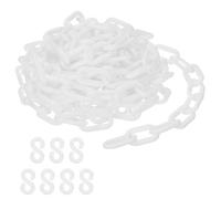 PATIKIL Catena di Sicurezza in Plastica Bianca 16 ft 6mm per Controllo | della Folla, riga di Attesa Parcheggio Recinzione Cancello Concerto Cantiere e Decorazione