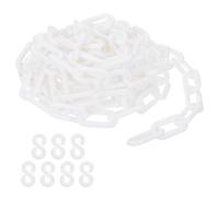 PATIKIL Catena di Sicurezza in Plastica Bianca 16 ft 8mm per Controllo | della Folla, riga di Attesa, Parcheggio, Recinzione, Cancello, Concerto, Cantiere, Decorazione