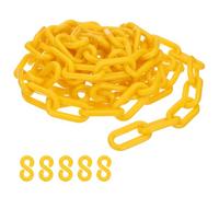 PATIKIL Catena in Plastica Gialla, 10 ft 8mm Catena di Sicurezza per Controllo della Folla, riga di Attesa, Parcheggio, Recinzione, Cancello, Concerto, Cantiere e Decorazione