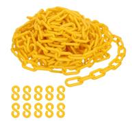 PATIKIL Catena in Plastica Gialla 39 ft 8mm Gialla Catena di Sicurezza riga | per Controllo della Folla, e Decorazione, Parcheggio, Recinzione, di Attesa, Cancello, Concerto, Cantiere