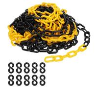 PATIKIL Catena in Plastica Gialla/Nera 39 ft 6mm Catena di Sicurezza | per Controllo della Folla, riga di Attesa, Parcheggio, Recinzione, Cancello, Concerto, Cantiere, e Decorazione
