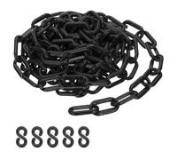 PATIKIL Catena in Plastica Nera, 10 ft 6mm Catena di Sicurezza per Controllo della Folla, riga di Attesa, Parcheggio, Recinzione, Cancello, Concerto, Cantiere e Decorazione