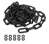 PATIKIL Catena in Plastica Nera 10 ft 8mm Catena di Sicurezza Parcheggio | per Controllo della Folla, riga di Attesa, e Decorazione, Recinzione, Cancello, Concerto, Cantiere
