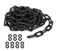 PATIKIL Catena in Plastica Nera, 16 ft 8mm Catena di Sicurezza per Controllo della Folla, riga di Attesa, Parcheggio, Recinzione, Cancello, Concerto, Cantiere e Decorazione