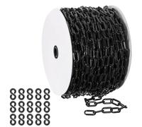 PATIKIL Catena in Plastica Nera, 164 ft 6mm Catena di Sicurezza Grande in Plastica Lunga per Controllo della Folla riga di Attesa Parcheggio Recinzione Cancello Concerto