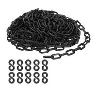 PATIKIL Catena in Plastica Nera 39 ft 6mm Catena di Sicurezza per Controllo | della Folla, riga di Attesa, Parcheggio, Recinzione, Cancello, Concerto, Cantiere, e Decorazione