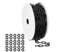 PATIKIL Catena in Plastica Nera, 72 ft 6mm Catena di Sicurezza Grande in Plastica Lunga per Controllo della Folla riga di Attesa Parcheggio Recinzione Cancello Concerto