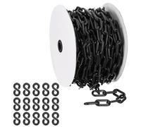PATIKIL Catena in Plastica Nera, 72 ft 8mm Catena di Sicurezza Barriera in Plastica Grande Catena Lunga per Controllo della Folla riga di Attesa Parcheggio Recinzione Cancello Concerto