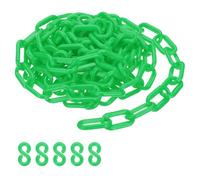 PATIKIL Catena in Plastica Verde, 10 ft 6mm Catena di Sicurezza per Controllo della Folla, riga di Attesa, Parcheggio, Recinzione, Cancello, Concerto, Cantiere e Decorazione