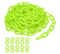 PATIKIL Catena Plastica, 25 Metri Catena Sicurezza Controllo Folla, Anelli Catena Plastica Verde 1/4" (6mm) per Code, Parcheggi, Recinzioni, Cancello, Concerti e Decorazioni