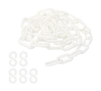 PATIKIL Catena Plastica, Catena Sicurezza 3 Piedi Controllo Folla, Anelli Catena Plastica Bianca 1/4" (6 mm) per Code, Parcheggi, Recinzioni, Cancello, Concerti e Decorazioni