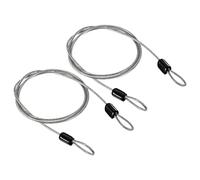 PATIKIL Cavo di sicurezza in acciaio 2,5 mm x 1 m, rivestito per bagagli con doppio anello, trasparente, confezione da 2