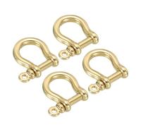 PATIKIL Cerchio a D, Confezione da 4, Larghezza Interna 8 mm, Perno in Ottone, Gancio a U, Piccoli Ganci a Forma di Arco per Fai da Te, Sostituzione in Pelle