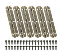 PATIKIL Cerniera a Pianoforte Piccola 2,6" x 0,6", 6pz Mini 180 Gradi Cerniere per Portagioie con Vite per Scatole di Legno Gioielli, Marrone