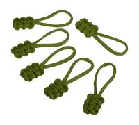 PATIKIL Cerniera Tiretti Sostituzione, 6pz Estensione Cavo Maniglia Riparazione Tiro Lingua Estensore Fissatore Scivolatore Testa Kit Riparazione per Borsa Zaino Giacca, Verde oliva