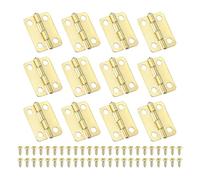 PATIKIL Cerniere a Scatto Piccole 5/8 Pollici, 12pz Mini Cerniera per Scatole Gioielli con Viti per Scatole Gioielli in Legno Armadietto Cassetti Porte Cancelletto, Oro