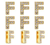 PATIKIL Charm Lettera Con Strass, 30Pcs 14mm Ciondoli Per Braccialetti Con Lettera F In Cristallo Alfabeto A-Z Per Creazione Di Gioielli Fai Da Te Collane Braccialetti, Tono Oro