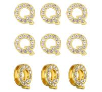 PATIKIL Charm Lettera Con Strass, 30Pezzi 14mm Ciondoli Per Braccialetti Cristallo Lettera Q Ciondoli Alfabeto A-Z Per Creazione Di Gioielli Fai Da Te Collane Bracciali, Tonalità Oro