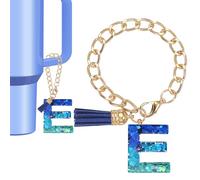 PATIKIL Charm Lettera Per Stanley Tumbler Cup Accessorio Charm Iniziale Blu | E Per Maniglia Stanley Tumbler Portachiavi Charm Personalizzato, Carino, Per Donne