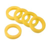 PATIKIL Chiave Cappucci Coperchi Ring, 20pz 0,9" Chiavi Identificatori Coperchi Codifica Tag Segnaline Rotondo Silicone Manicotto per Ufficio Casa Appartamento, Giallo