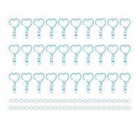 PATIKIL Chiusura a forma di cuore 80 pezzi azzurro chiaro | 30 pezzi carini moschettone in metallo, 50 pezzi anelli di salto, per portachiavi fai da te artigianato borsa zaino