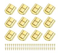 PATIKIL Chiusura a Scatto a Leva 1" x 0.8", 12pz Chiusure a Scatto in Metallo, Rettangolari, Stile Retrò, per Decorazione Portagioie, Valigetta, Cassetta Attrezzi, Colore Oro