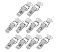 PATIKIL Chiusura a Scatto a Molla Acciaio 2.8 Pollici, 10pz Chiavistello con Foro per Cassa, Scatola, Baule, Cofanetti Portautensili, Armadietto, Tono Argento