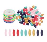 PATIKIL Chiusure a Scatto Breakaway 24mm Cordicella Nylon 10m, 30 Set Connettori a Barilotto Perline Plastica per Braccialetti, Collane, Cordini, Creazione Gioielli Fai da Te, Multicolore