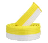 PATIKIL Cintura di Rango Colorata per Taekwondo, 1,6" x5,2Ft 1,6M Cintura in Poliestere per Arti Marziali Judo Karate per la Pratica Dell'Insegnamento degli Allenatori, Bianco-Giallo