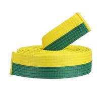 PATIKIL Cintura di Rango Colorata per Taekwondo, 1.6" x9.2Ft 2.8M Cintura in Poliestere per Arti Marziali Judo Karate per la Pratica Dell'Insegnamento degli Allenatori, Giallo-Verde