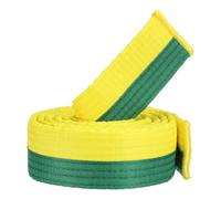 PATIKIL Cintura di Rango Colorata Taekwondo, 1.6" x6Ft 1.8M Cintura in Poliestere per Arti Marziali Judo Karate per la Pratica Dell'Insegnamento degli Allenatori, Giallo-Verde