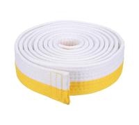 PATIKIL Cintura di Rango Colorata Taekwondo, 1.6" x7.2Ft 2.2M Cintura in Poliestere per Arti Marziali Judo Karate per la Pratica Dell'Insegnamento degli Allenatori, Bianco-Giallo