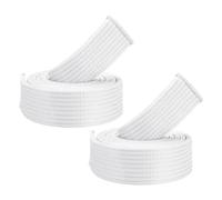 PATIKIL Cinture di Rango Colorate per Taekwondo, Confezione da 2, Cinture di Rango Colorate per Arti Marziali in Poliestere 1.6" x5.3Ft per l'Insegnamento e Pratica Allenatore, Bianco