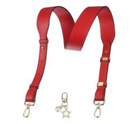 PATIKIL Cinturino per Borsa in Pelle 50" Larghezza 1.5" Rosso | Cinturini sostitutivi a tracolla regolabili da 50" a 39", con portachiavi a stella di perle e fibbia dorata, per donna