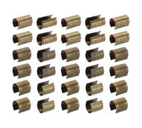 PATIKIL Clip in Pelle a 3 Misure, 120Pz Tubi Crimpatura Cilindrici in Metallo Tappo Apertura Pieghevole Chiusura a Crimpatura per Creare Gioielli Cordoni in Pelle Fai da Te, Tono Bronzo