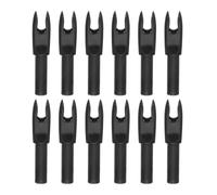 PATIKIL Cocche per Frecce da Tiro con L'Arco da 4,2 mm, Confezione da 12 Inserti in Plastica per Frecce di Ricambio per Frecce da Caccia, Tiro con Arco Ricurvo Compound, Nero