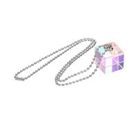 PATIKIL Collana a forma di cubo, 20 mm, in cristallo K9, prisma a dispersione, mini statuetta in vetro che mostra la divisione del fascio per insegnare fisica, decorazione per la casa, accessorio