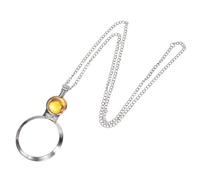 PATIKIL Collana con Lente D'ingrandimento 3X, 1pz Pendente con Lente in Vetro di Diametro 4,5cm Catena Lunga 80cm per Donne Regalo per Lettura Gioielli Lavori Maglia, Arancione