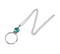 PATIKIL Collana con Lente D'ingrandimento 3X, 1pz Pendente con Lente in Vetro di Diametro 4,5cm Catena Lunga 80cm per Donne Regalo per Lettura Gioielli Lavori Maglia, Verde